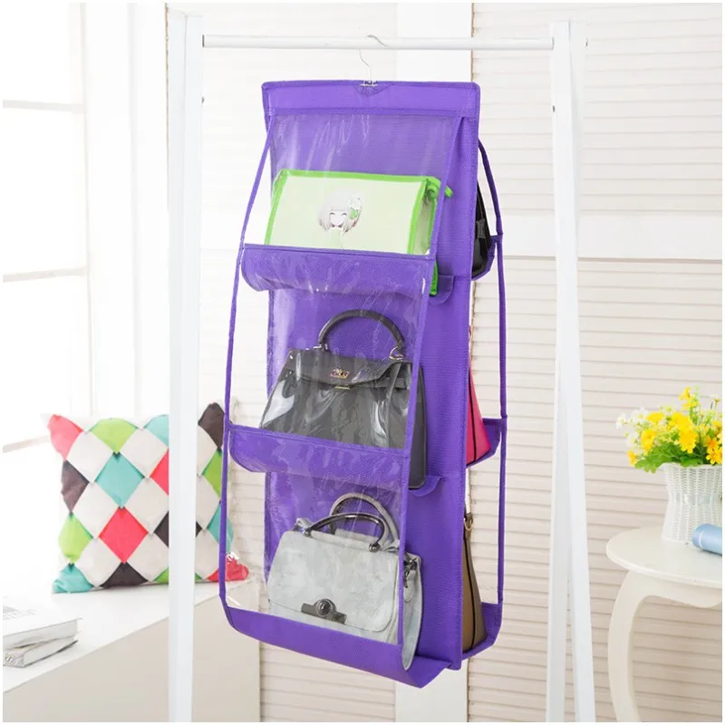 Bag Hanging Handbag Organizer for Sundry Wardrobe Closet Transparent Bag Door Storage Bag Door Wall Clear