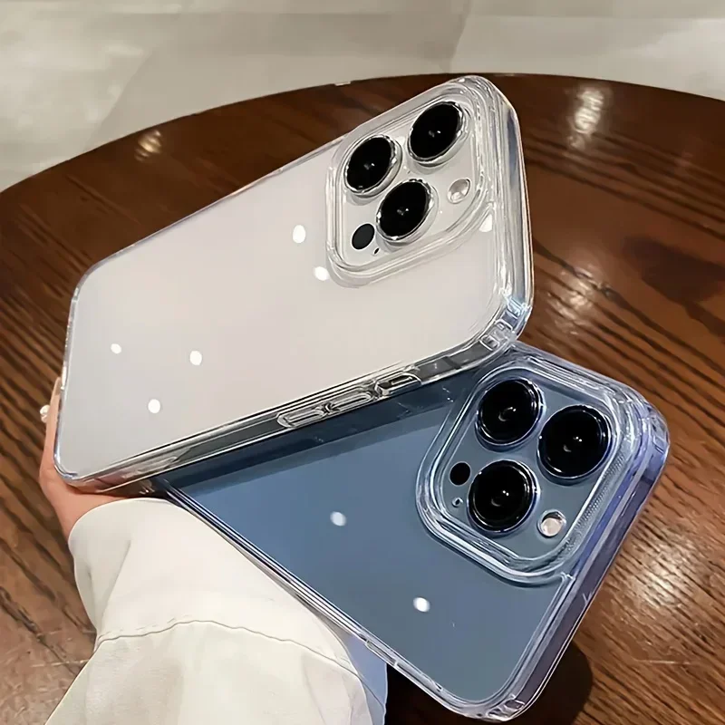 Роскошный прозрачный чехол для телефона iPhone 17, Air 16, 15, 14, Plus, 13, 12, 11 Pro Max, противоударный HD, прозрачная жесткая акриловая задняя крышка