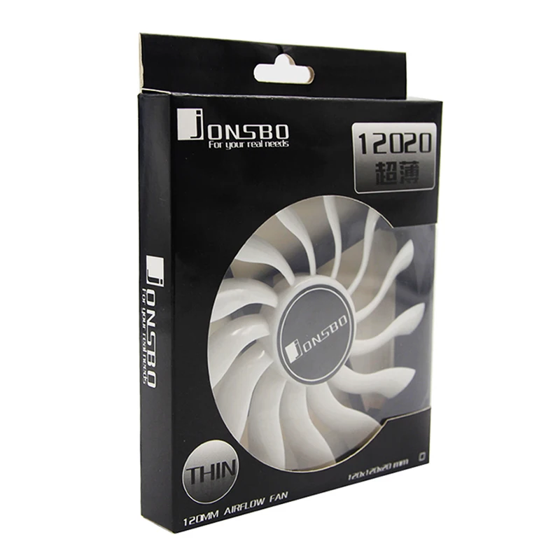 JONSBO-Ventilateur de refroidissement pour ordinateur, fin et silencieux, pour châssis de PC, 12020, 120mm, 20mm