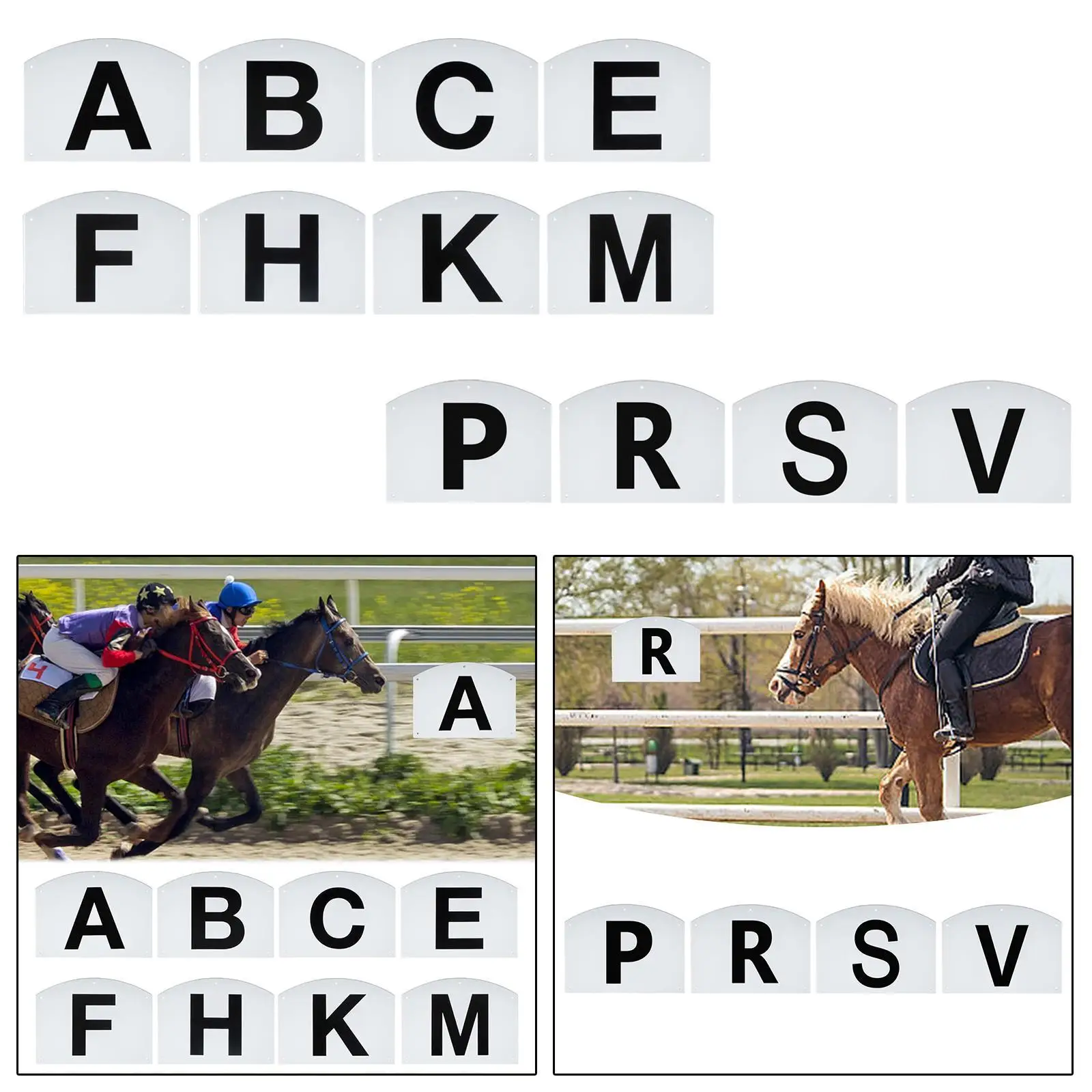 Dressage Arena Markers, Wall Mounted Waterproof Easy to Carry Training Stable Portable Lightweight Dressage Letters Large