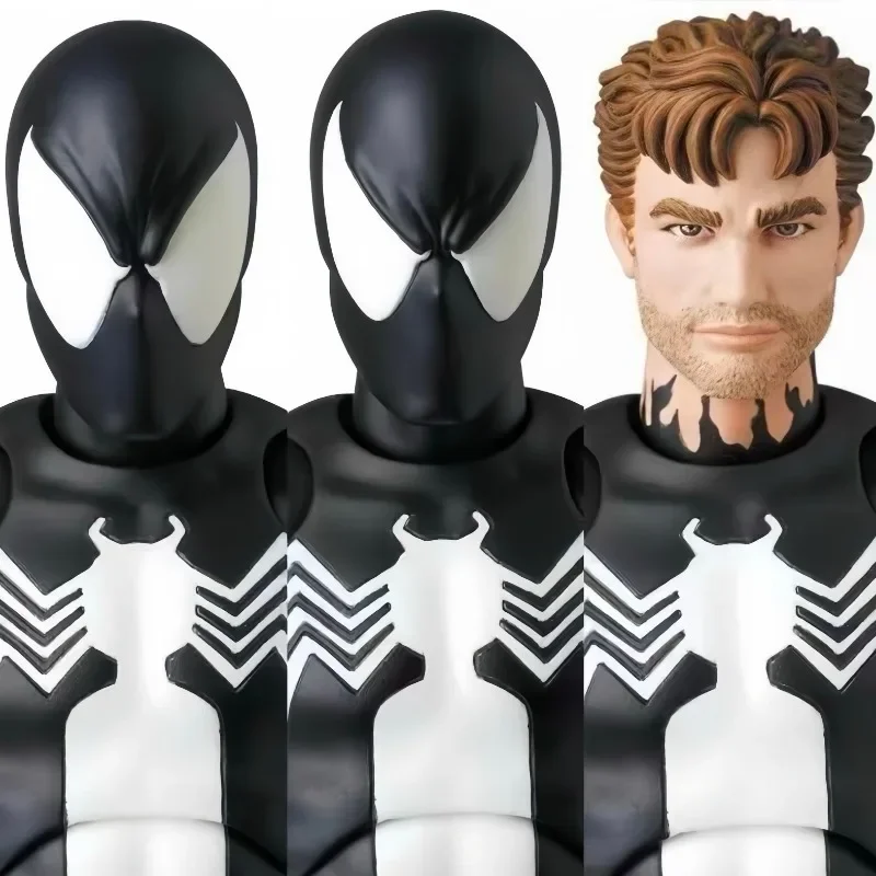 1/12 Anime The Amazing Spider-man Figuarts Black Spiderman Venom symbiotik figur aksi PVC mainan Action Figure Model hadiah mainan