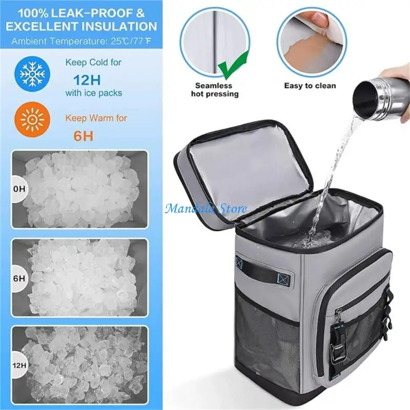 U2JC Oxford Fabric Camping Coolers Backpacks Leakproof Portable for Beach Sports
