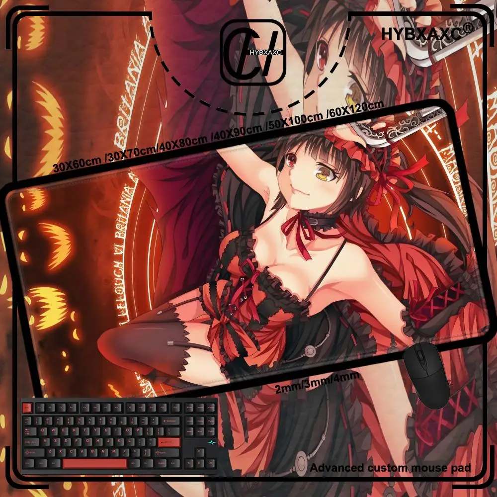 

Коврик для мыши Date A Live, милый HD настольный коврик, расширенные коврики для игровой клавиатуры, большой коврик для геймерской мыши 90x40 см XXL