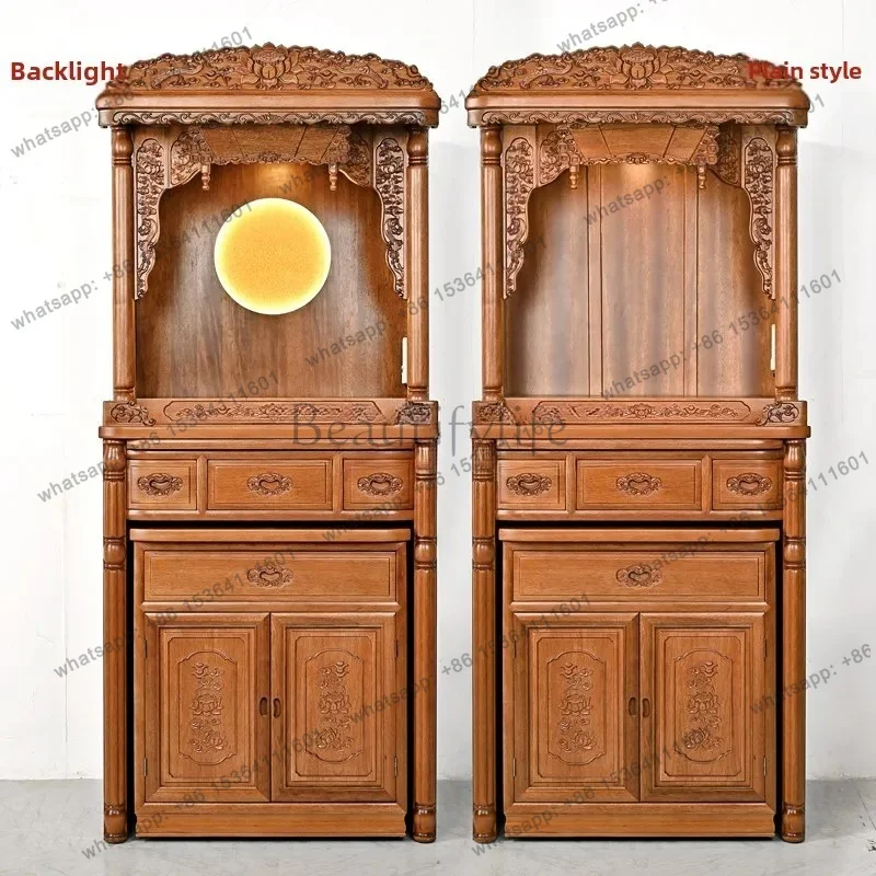 PG Solid wood shrine New Chinese vertical cabinet Shentai light luxury supply shrine cabinet