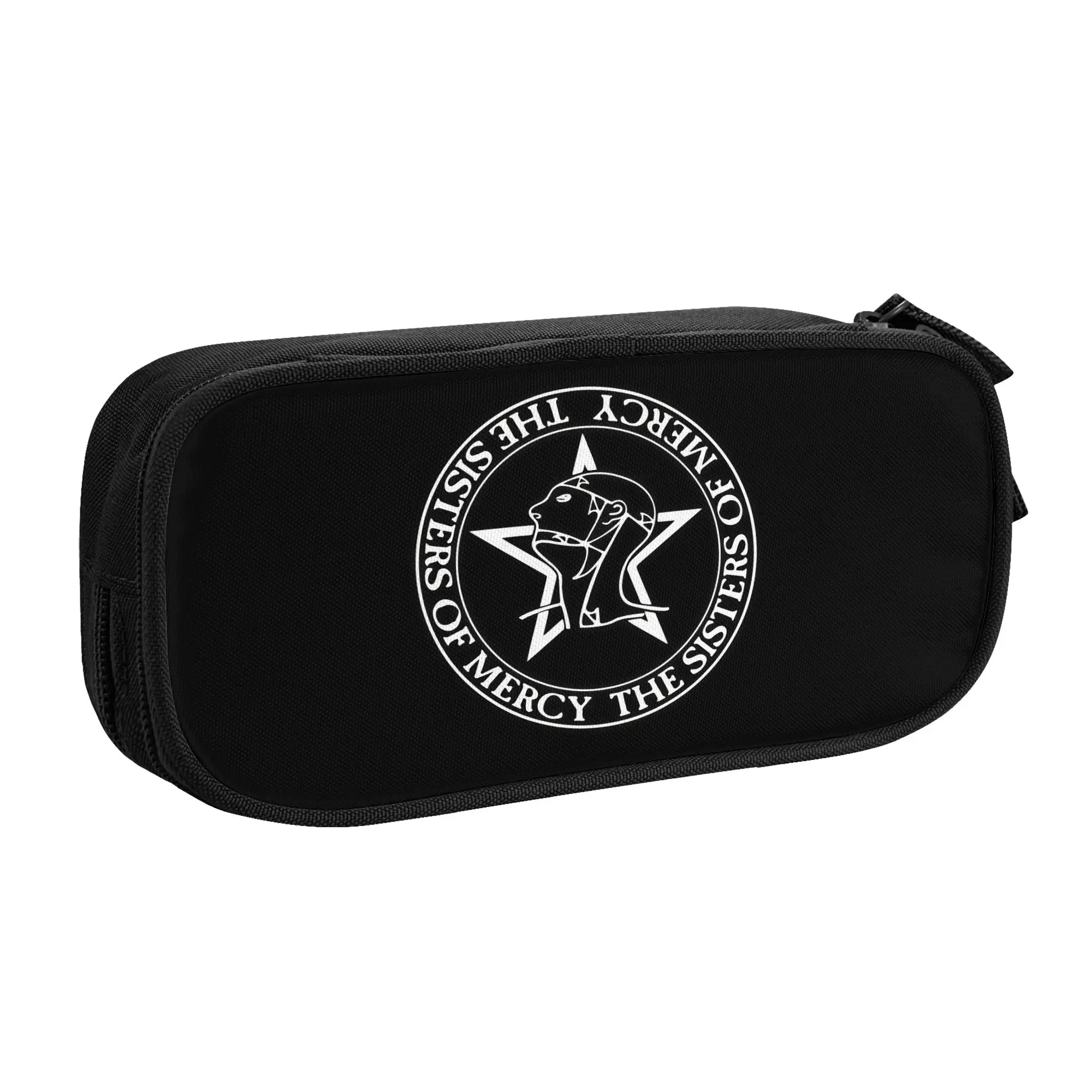 Cute The Sisters of Mercy English Rock Band  Pencil Cases for Boys Girls Large Storage  Pencil Bag School Supplies