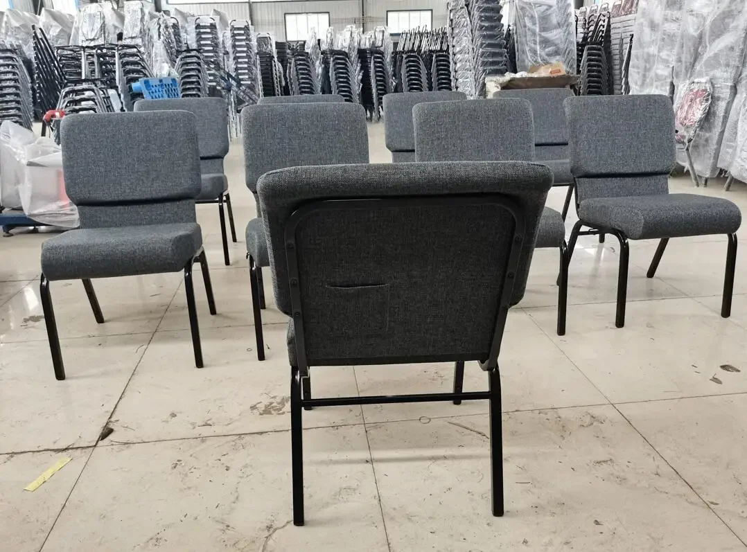 'Fashionable Durable Steel Tube Church Chair For Auditorium stackable church chairs view 3