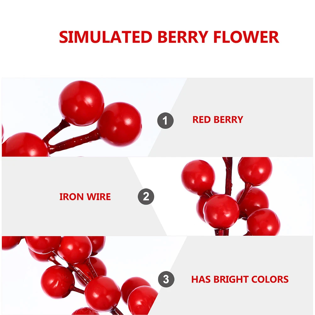 

25 pcs Artificial Red Berry Simulation Fruit Christmas Decor Foam Bright Colors Home Party Photo Props Elegant Craftsmanship