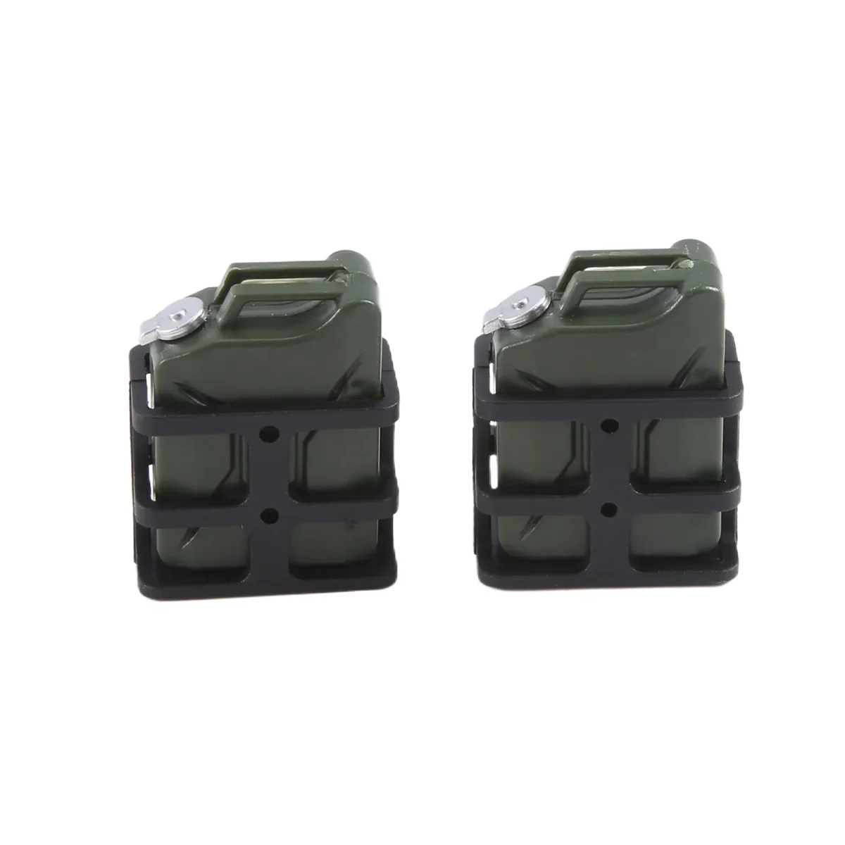 2 uds Mini herramientas de decoración de tanque de combustible de simulación para 1/8 1/10 coche trepador de control remoto Axial SCX10 TRX4 D90, verde