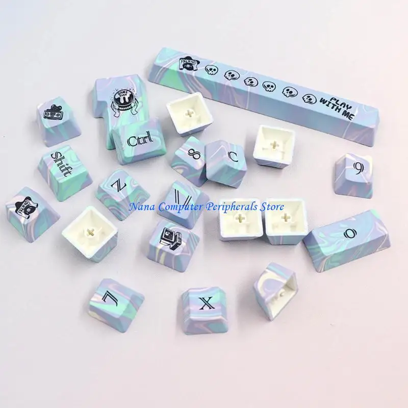 F68C 112PCS KEYCAPS 5-SIDE KEYCAP-CAP ANSI تخطيط 61/87/104/108 مفاتيح لوحة المفاتيح الميكانيكية الشخصية