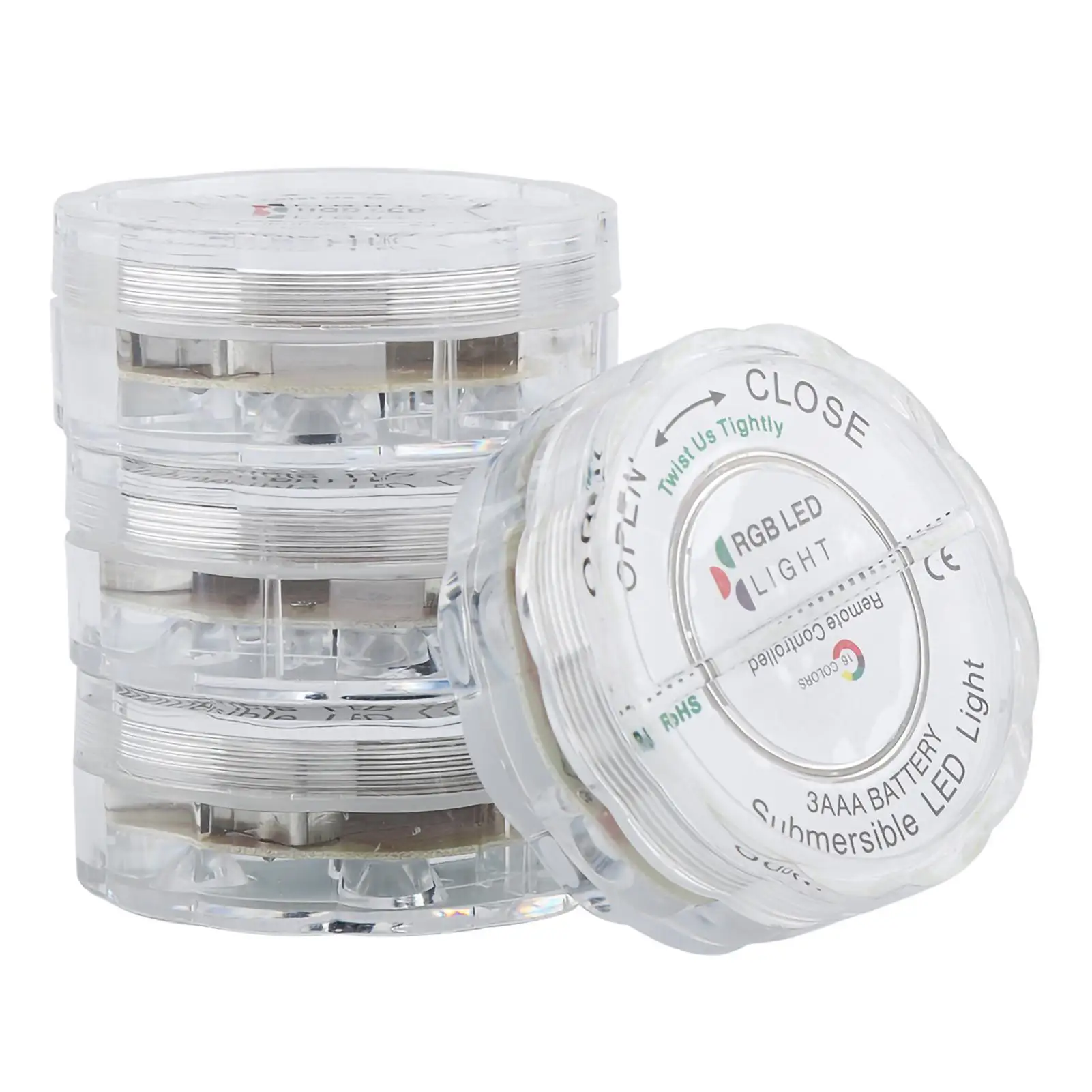 كشاف LED يعمل بالبطارية، ضوء صغير لخزان الأسماك المزخرف لحفلات الزفاف وحفلات الهالوين (4 عبوات)