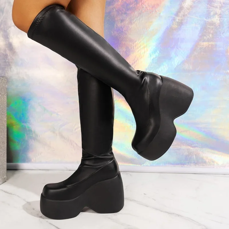 Shoes for Women 2024 New Platform Women's Boots Knee High Fashion Punk Boots High Heel Trendy Party Cosplay Women Shoes Zapatos