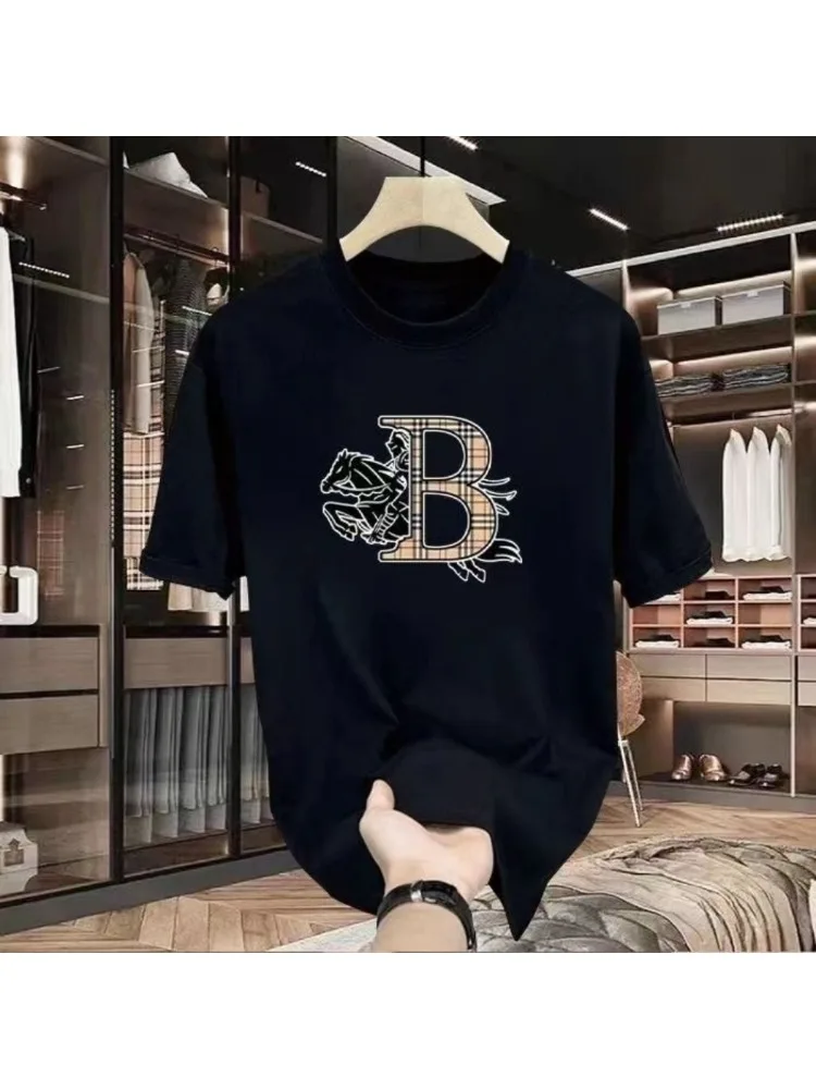 AliExpress NONE The Latest Short-sleeved T-shirt Warhorse Light Luxury Tide Brand Ins Summer Pure Cotton Round Neck Men's and Women's T-shirts