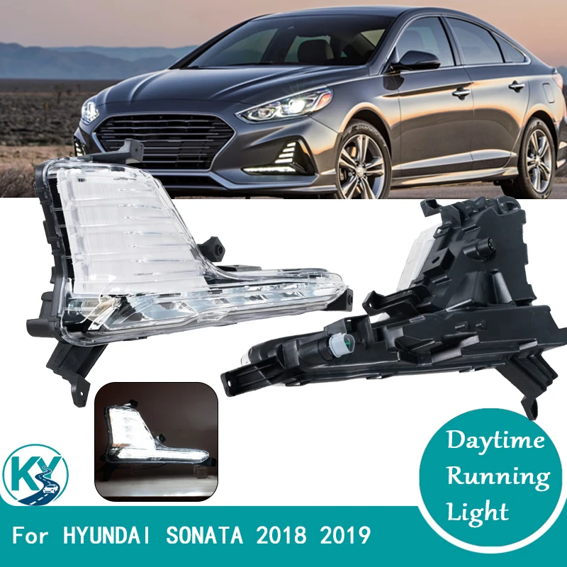 Daytime Driving Light Assembly For Hyudai Sonata 2018 2019 Fog Lamp Driving Lamp Car Accessories