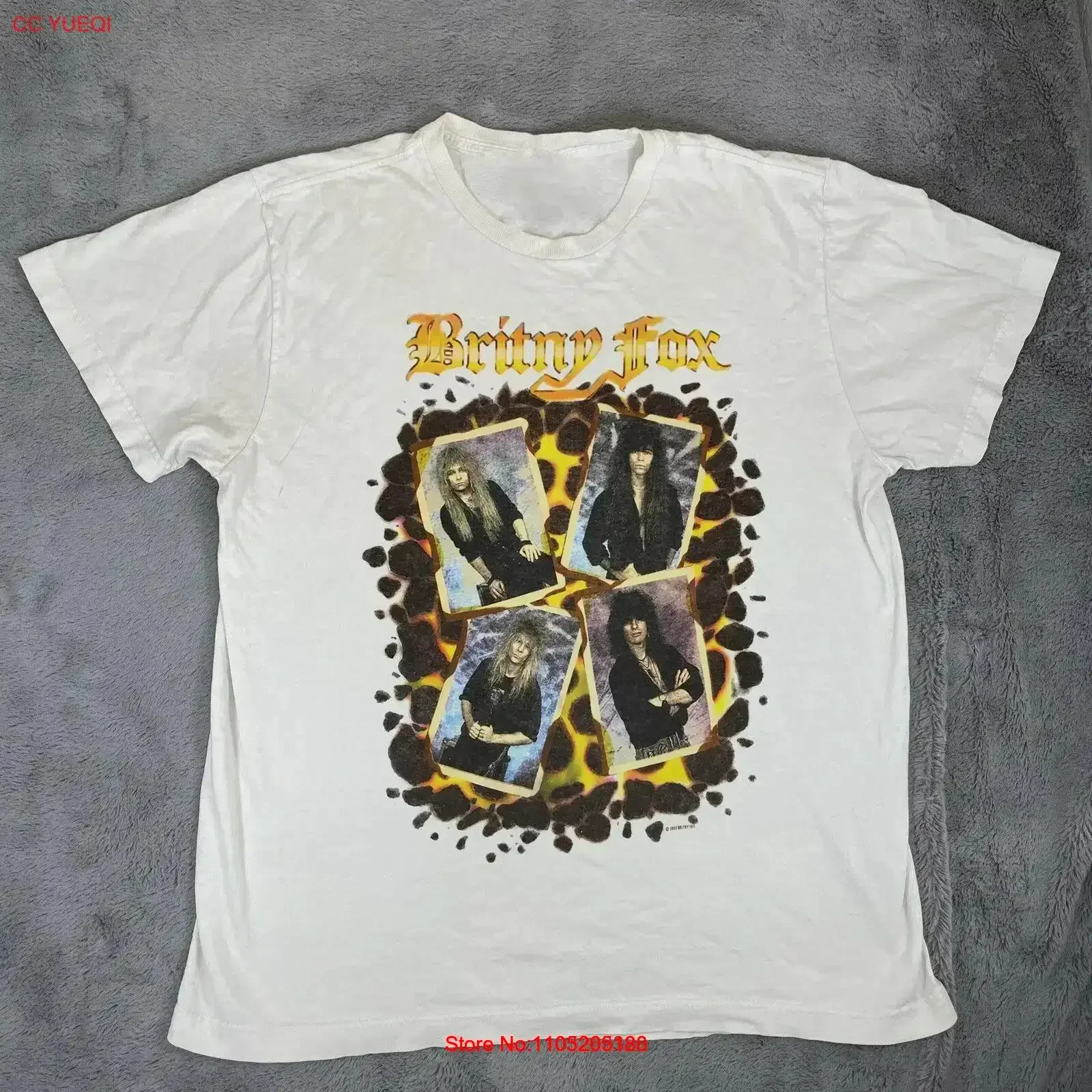 

Футболка с группой Britny Fox для мальчиков в голову, полный размер S 5XL, винтажная уличная одежда с стираным рисунком, мягкая, универсальная, растянутая, дышащая