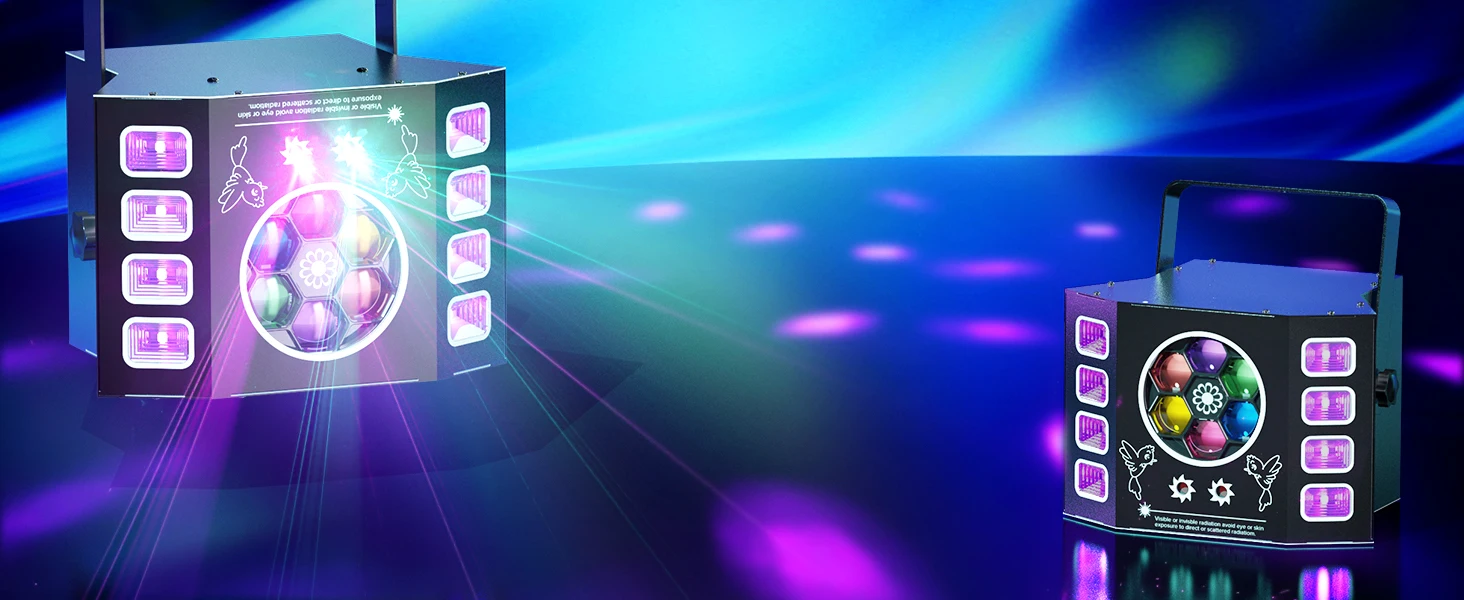 U'King 100W Bee Eye Strobe Bühnenlicht 4IN1 RGBW LED-Effektlicht DMX512 DJ-Lichteffekt für Disco-Party KTV Konzert Nachtclub – Detail 3