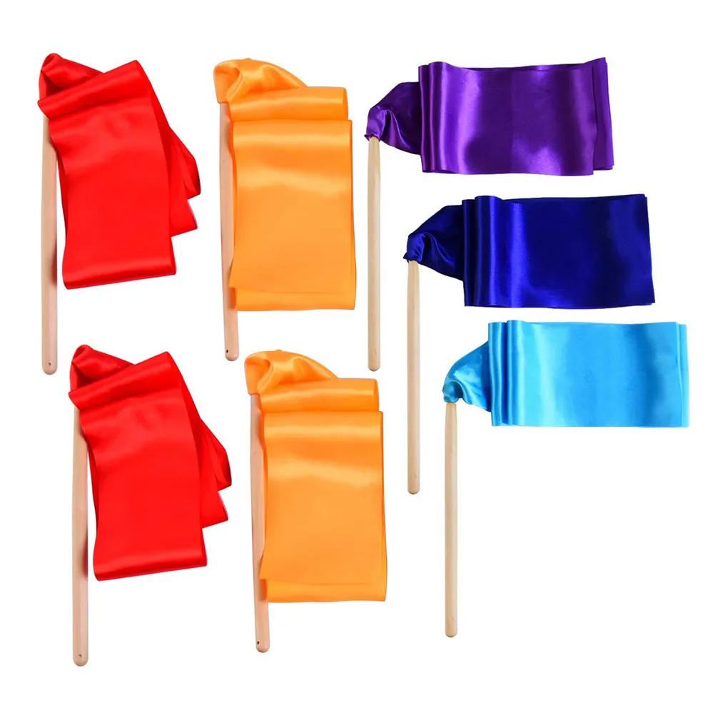 1Pack Colorful Gymnastics Ribbon Lightweight Rhythmic Ribbon for Dance Ballet Baton Twirling Training Circus Marching