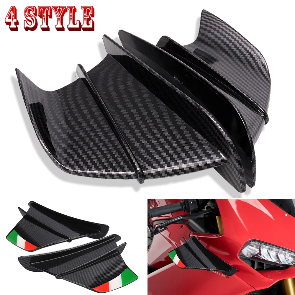 For Ducati 899 959 1198 1198S 1199 1299 Panigale V4 V4S V4R V2 Supersport S Motorcycle Winglet Aerodynamic Wing Kit Spoiler