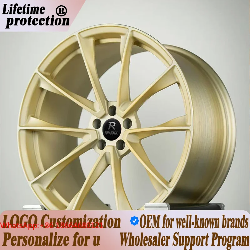 17-26 Inch Champagne Gold 10-Spoke Lightweight Performance Custom Forged Wheel Rims For M3 M4 Supra 370ZB8,B9,C7,C8,Q5 FY