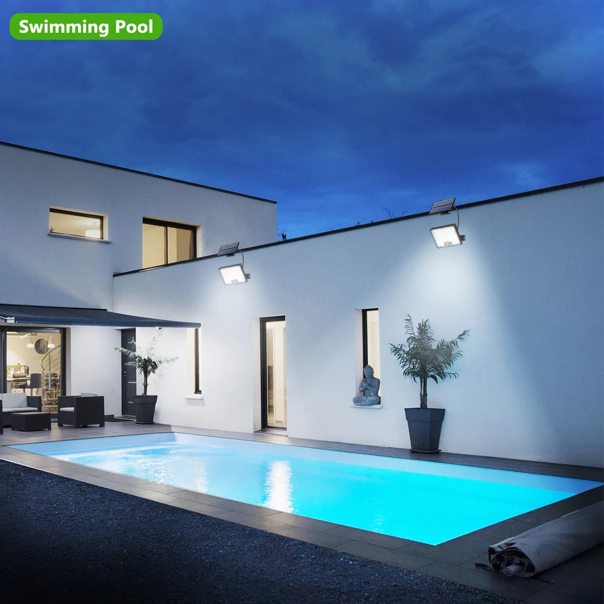 Solar Lights Outdoor with Motion Sensor Solar Flood Lights Waterproof Dusk to Dawn Solar Powered Security Spot Lights for Porch