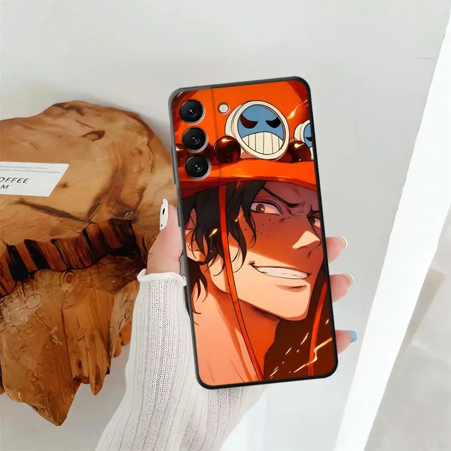 Cool One Piece Portgas D Ace Custodia morbida nera per telefono per Samsung Galaxy Note 20 Ultra 9 10 Plus S8 8 S10 S9