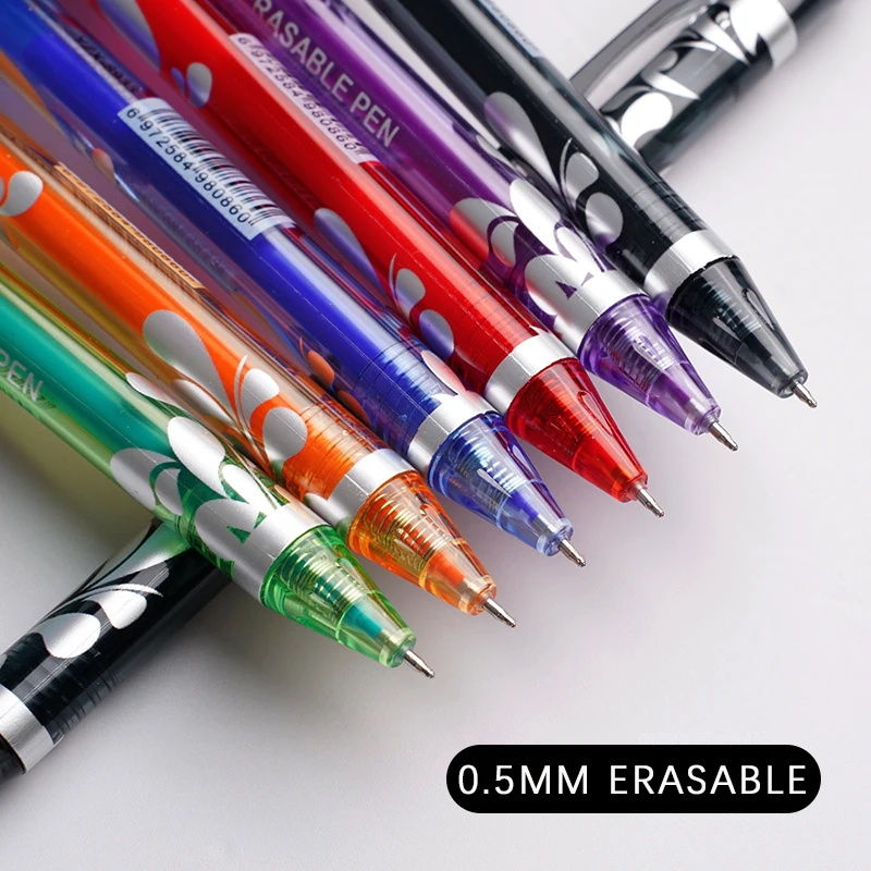0,5mm Radierbare Gelstifte Set 6 Farben Nachfüllbarer Stift Magische Tinte Radierbarer Stift Abwaschbarer Griff Büro Schreibwaren Schüler Schule Schreibutensilien – Detail 4