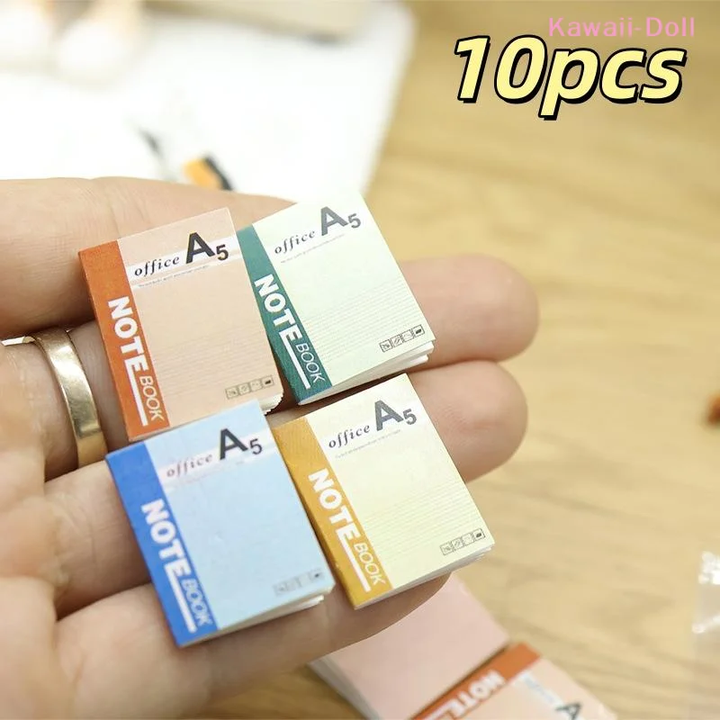 

[DO]10Pcs 1:12 Dollhouse Miniature Mini Notebook Diary Books Model Decoration Simulation Scene Props Doll Accessories Home Decor