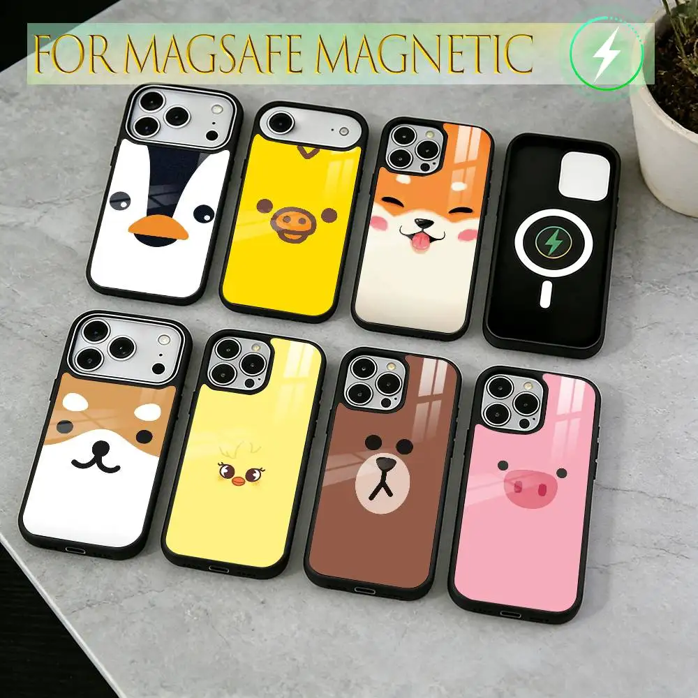 

Funny Cartoon Phone Case For iPhone17,16,15,14,13,12,11 Plus,Pro Magnetic For Magsafe Wireless Charging