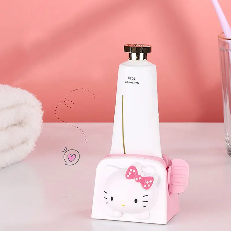 Hello Kitty Sanrio Cartoon Toothpaste Squeezer Kawaii Cute Bathroom Manual Transmission Toothpaste Milk Squeezer Toy Girl Gift