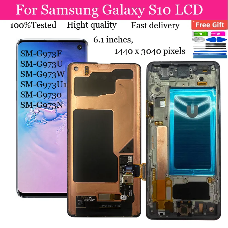 6.1 AMOLED For Samsung Galaxy S10 G973F Lcd Display Digital Touch Screen for Samsung Galaxy S10 Assembly