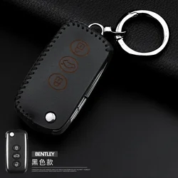 For Bentley Mulsanne Continental Flying Spur Car Key Bag Case Wallet Holder Key Cover Top Leather