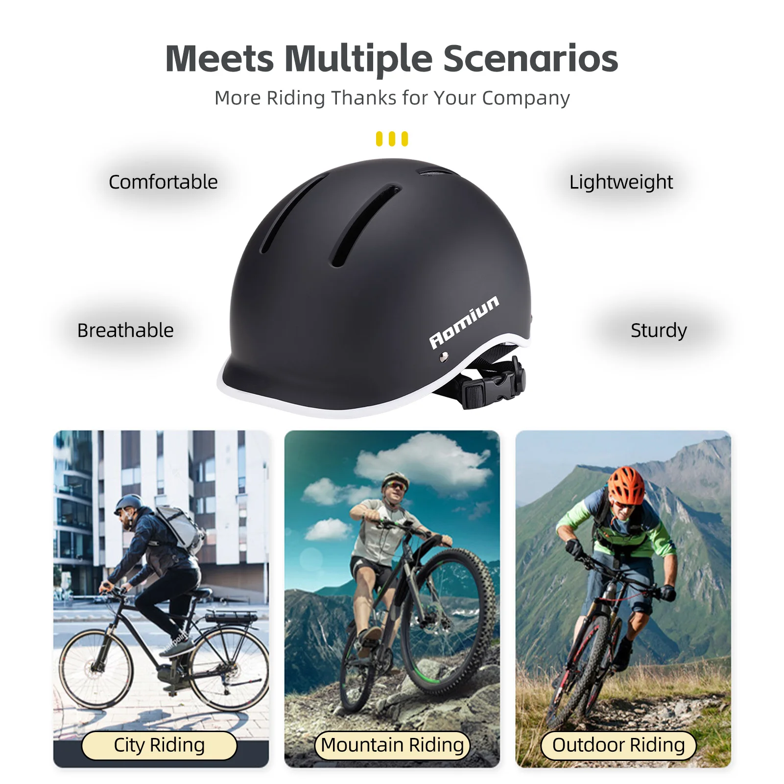 Casque de vélo avec lumière extérieure pour hommes et femmes, lumières pour la conduite de nuit avec batterie intégrée, casque de Scooter Durable de 400mah