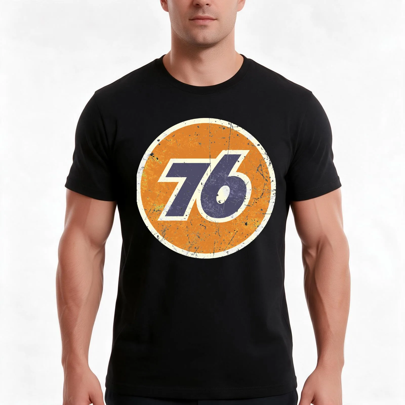 76-Oils Funny Unions T-Shirt, Summer Casual Cotton Tee, Oversized Streetwear Tops, Vintage Graphic Print, Loose Fit Short Sleeve