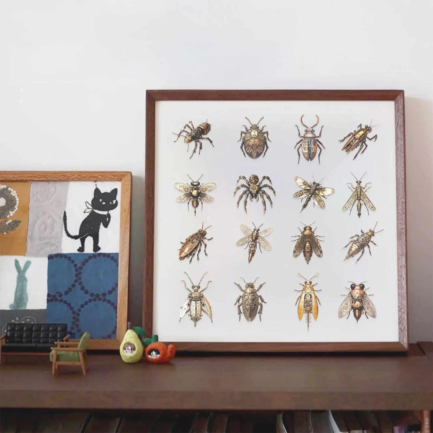 50pcs Steampunk Style Insect Transparent PET Decorative Mobile Phone Water Cup Skateboard Laptop Waterproof Stickers Kids Toy