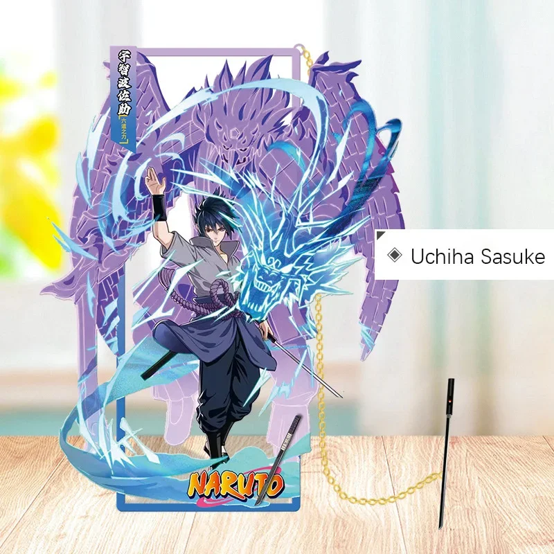 Anime Naruto Metal Bookmarks Cartoon Sasuke Itachi Kakashi Action Figures Collection Card Book Marks Toys for Children Gifts