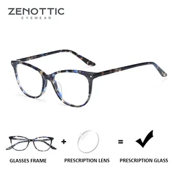 ZENOTTIC Cat Eye Acetate Prescription Eyeglasses Women Anti-Blue-Ray Photochromic Optical Spectacles Myopia Hyperopia Glasses