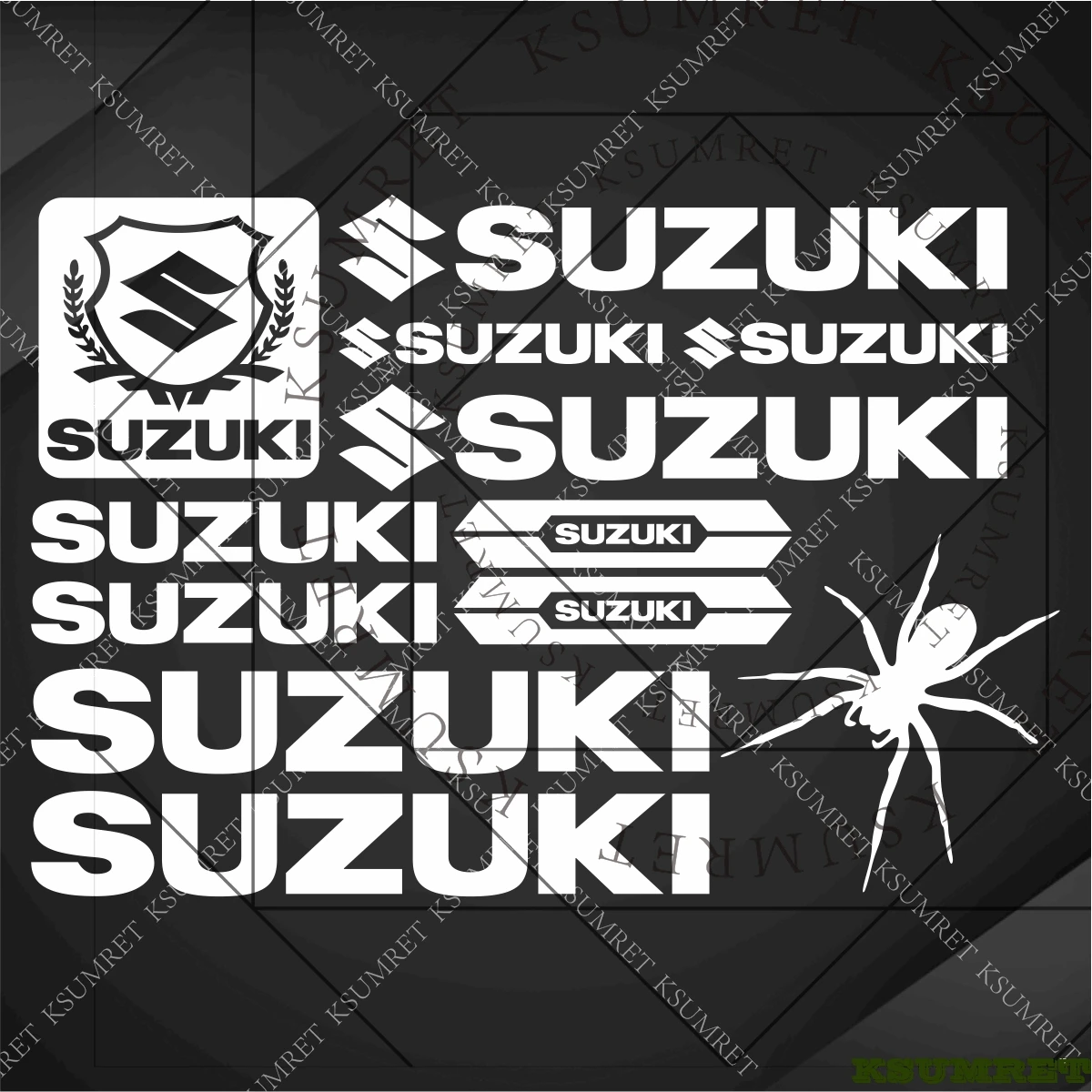 

Набор наклеек с логотипом Suzuki для мотоциклетного бака и шлема