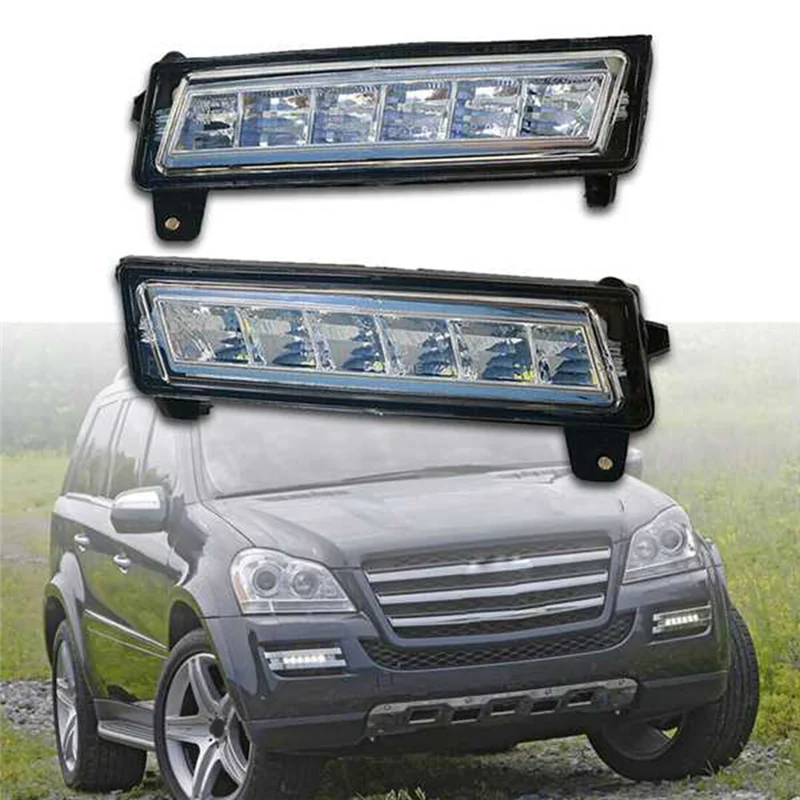 Car LED DRL Fog Light for Mercedes-Benz ML GL GLK W164 X164 X204 Driving Lamp Daytime Running Light Bumper Lamp