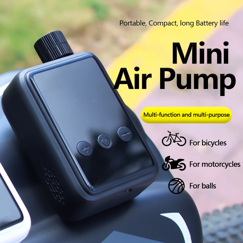 Bicycle Electric Inflation Pump Mini Bike Tire Pump with Gauge Portable Air Compressor 130 PSI MTB Road Bike Pump Accessories