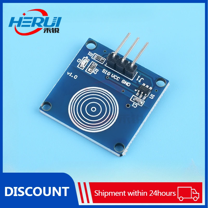 Single TTP223 for the touch sensor module Step 1 Tap the switch Capacitive touch sensor solar panel