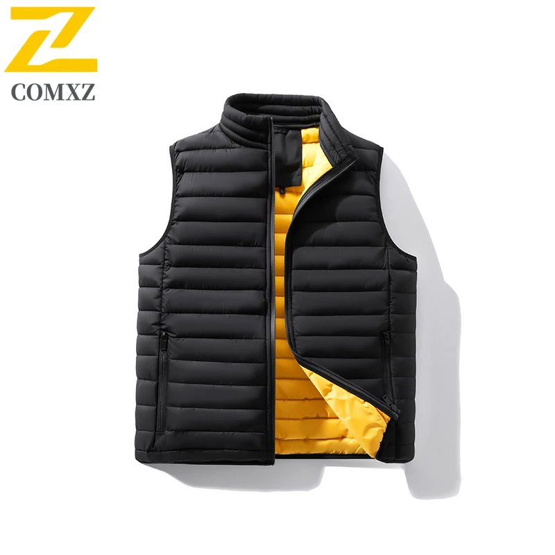 

COMXZ Autumn Winter Vest Men Handsome Trend Sleeveless Warm Youth Armless outdoor Sports Waterproof Coat Fleece Lined Waistcoat