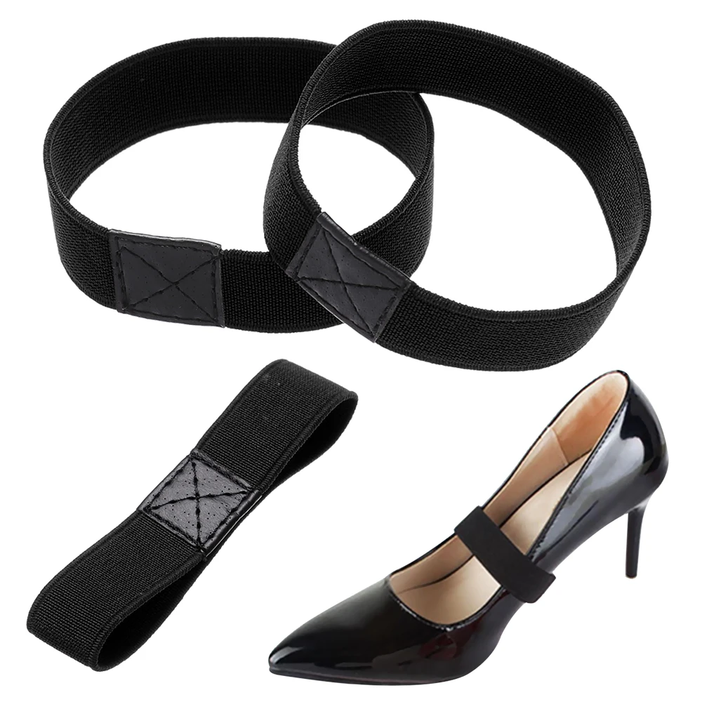 신발 끈 1쌍, 신축성 좋은 힐 끈, 헐거운 신발 고정용, 여자아이 및 여성용 신발 벨트, 단색 신발끈