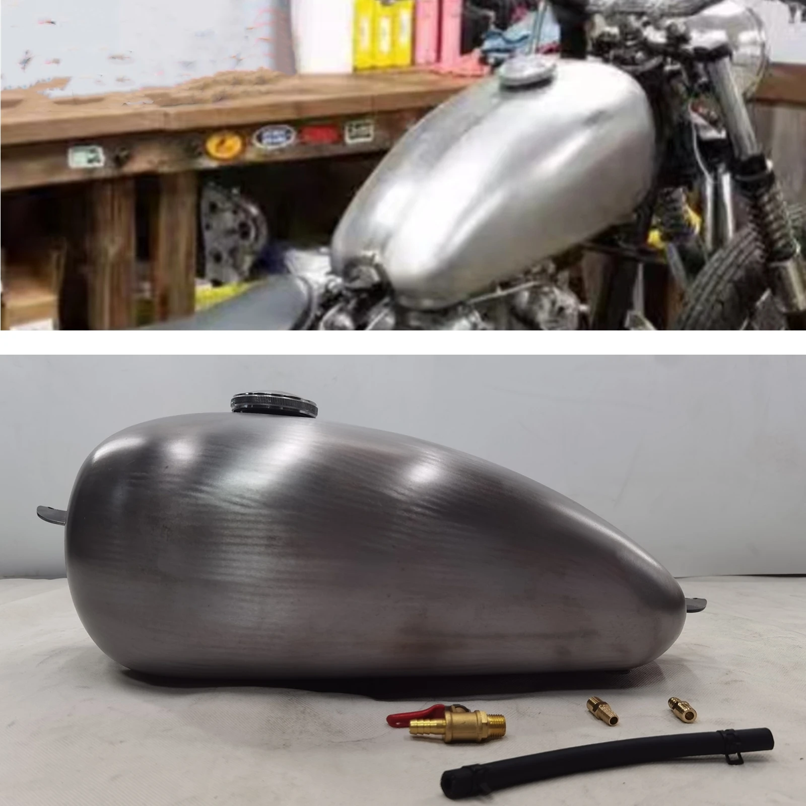 11L Motorcycle Petrol Gas Fuel Tank Universal Fit For Harley-Davidson YAMAHA Honda Suzuki All Motorcycles