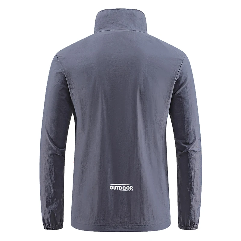 

2025 Men Multi-Scenario UV Defense Jacket Business Casual to Hiking Outerwear Summer Sun Protection Quick-Dry Coat Gray Blue
