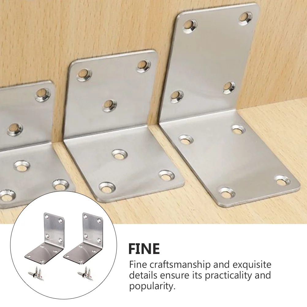 2 قطعة دعامات زاوية من الفولاذ المقاوم للصدأ شديدة التحمل على شكل حرف L دعامة زاوية قائمة لأثاث قفل مشترك لطاولة الرف #1