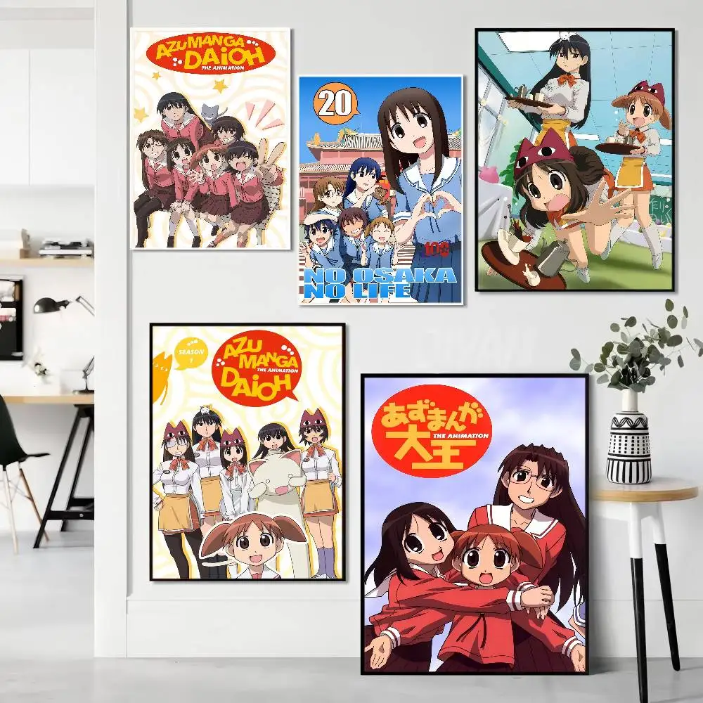Azumanga Daioh-Póster de papel blanco de Manga de Anime, pegatina de papel impermeable, pintura de pared de arte estético para cafetería y Bar