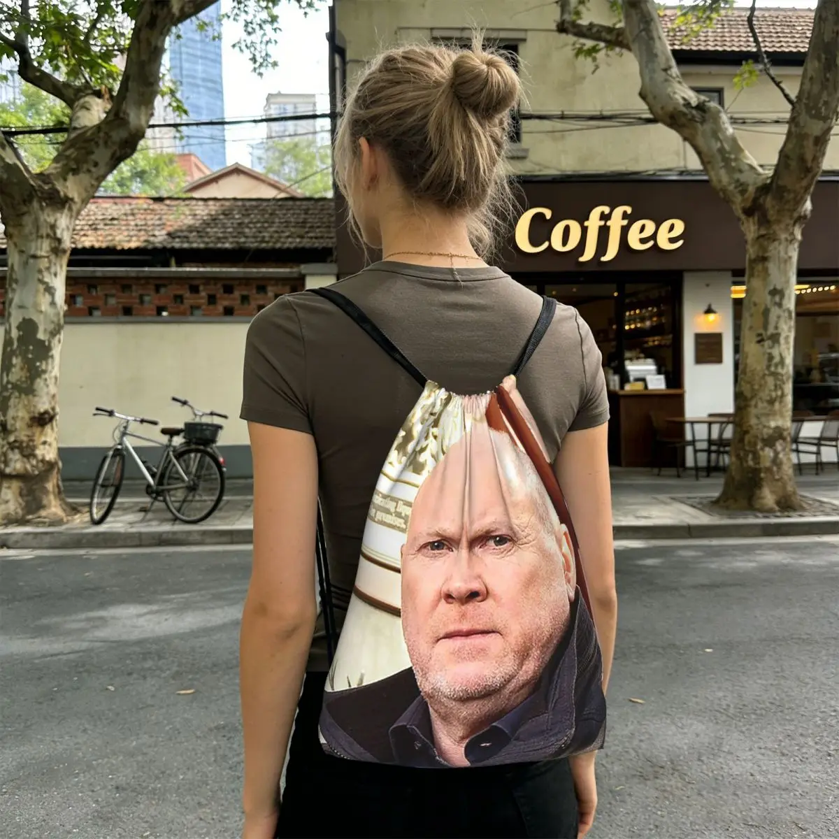 Phil Mitchell Eastenders And British TV Icon (Steve McFadden) Backpacks Drawstring Bags Sports Bag Book Bags Man Woman School