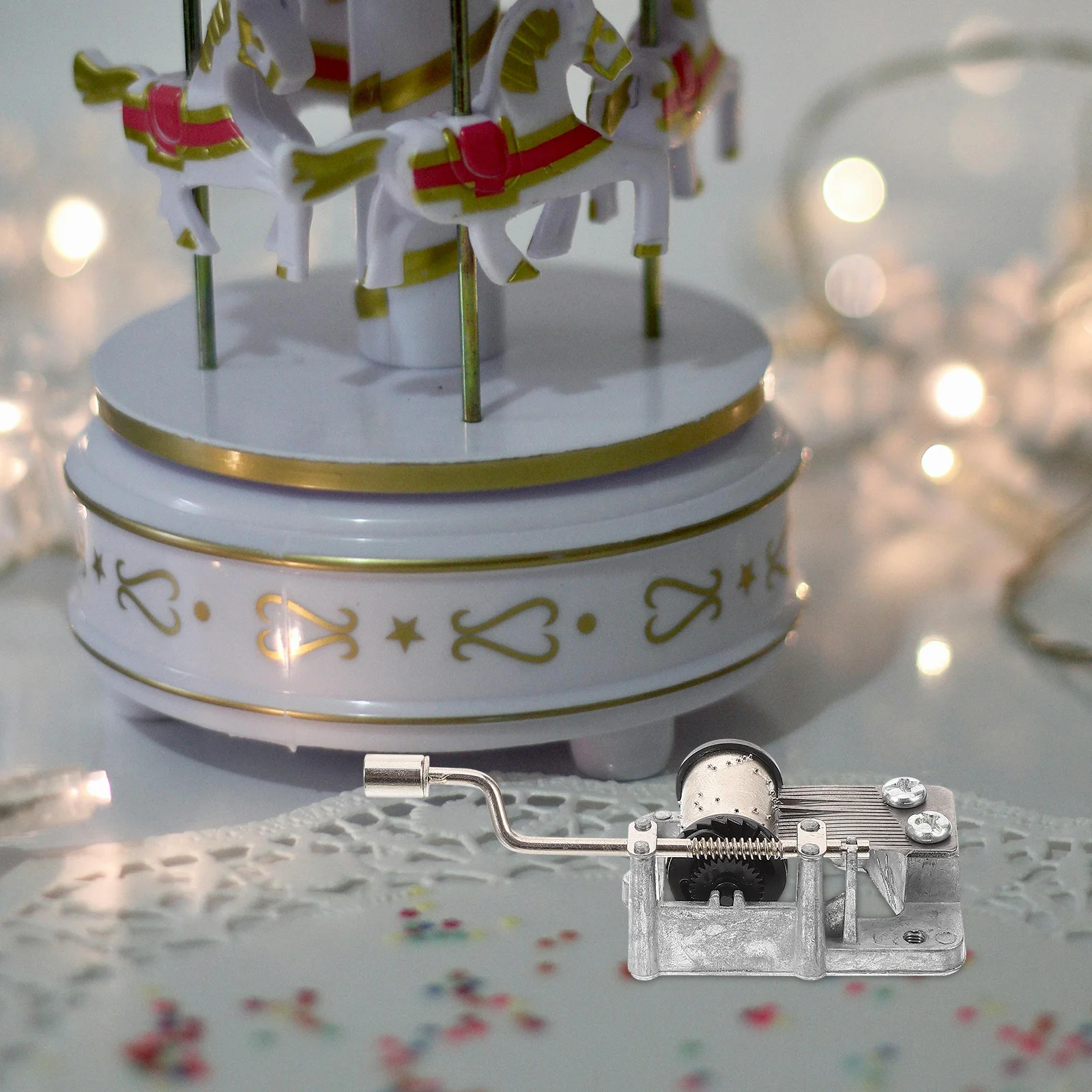 كرنك اليد آلية موسيقية استبدال حركة صندوق الموسيقى لتقوم بها بنفسك عقارب الساعة المعدنية لإصلاح جزء صندوق موسيقي صغير #1