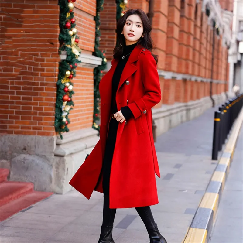High-Quality Two-Sided Woolen Coat Women's Long 2026 New Autumn Winter Outerwear Korean Short Overcoat Thick Wool Jacket Ladies