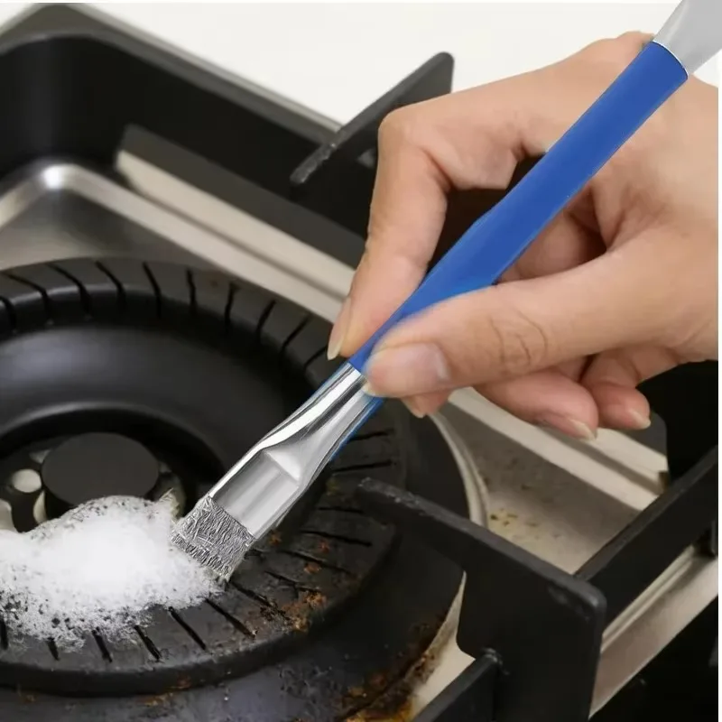 20/1PCS Double Headed Stainless Steel Wire Brush for Stove Grill Pot Bottom Grease Rust Removal Tile Grout Cleaning Scrubber