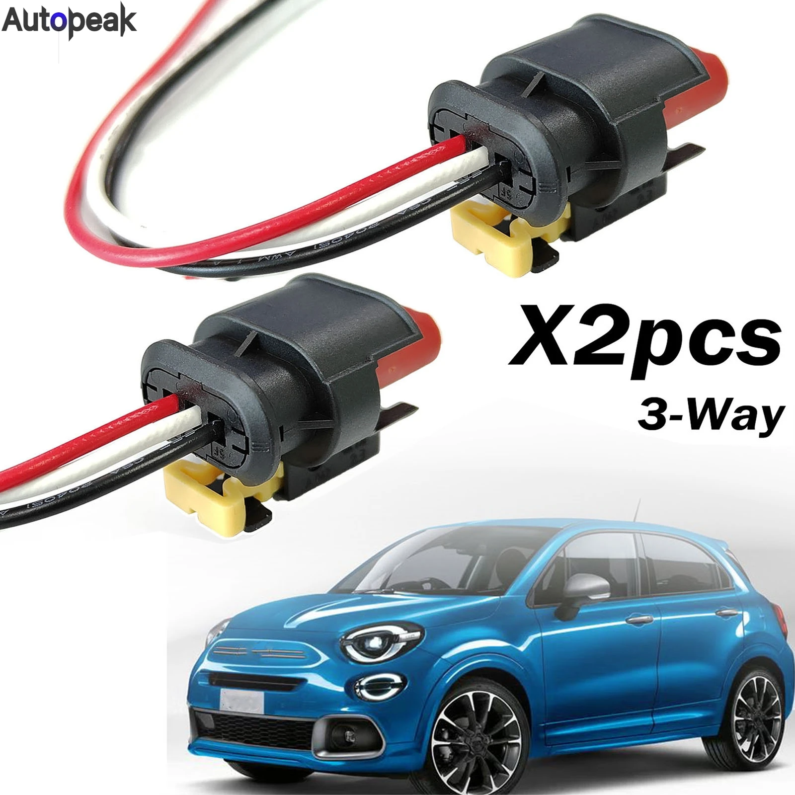 2x For Fiat Stilo Panda Grande Punto 500 Doblo 500L 500X Tipo 3Way Ignition Coil Wiring Harness Connector Plug Sealed 71752816